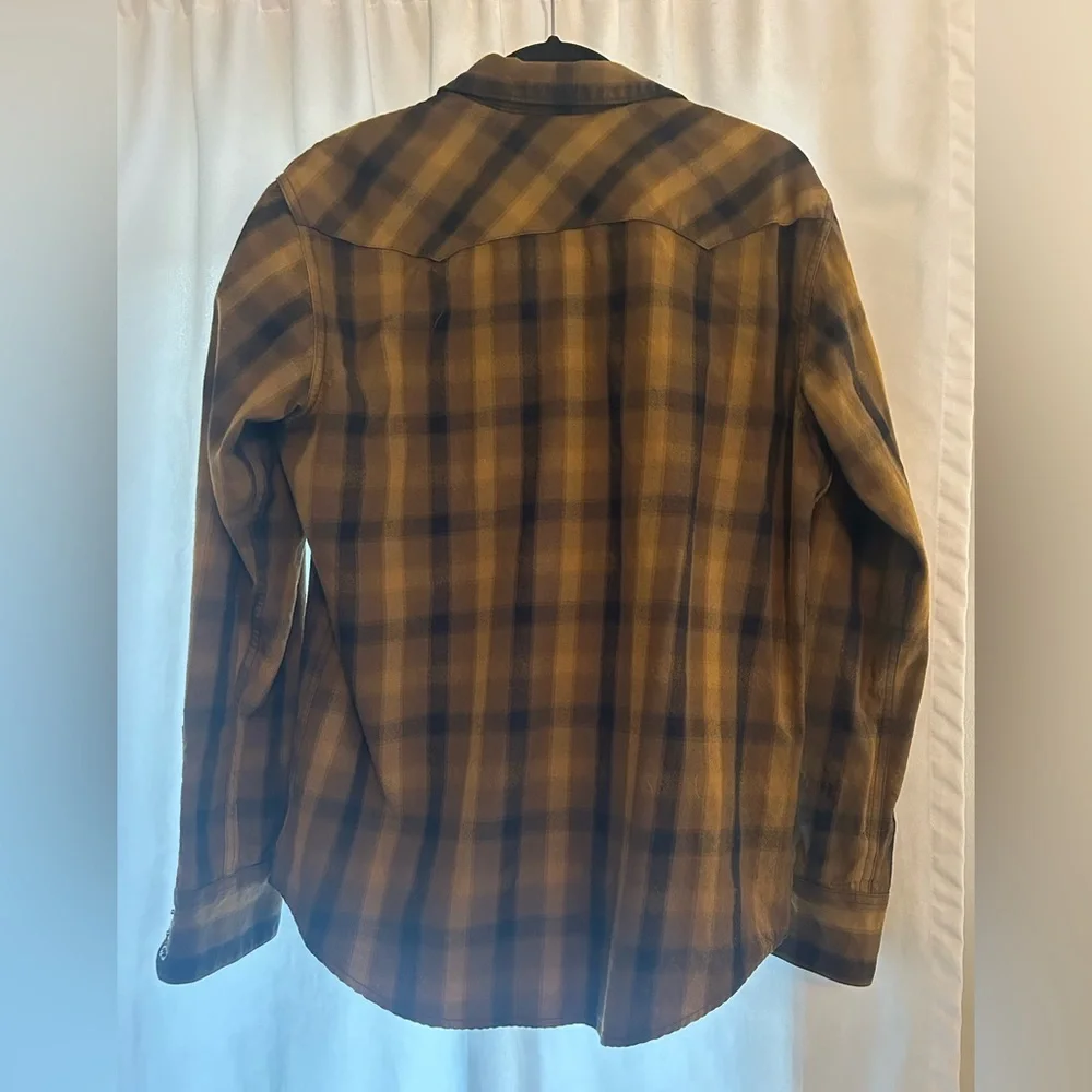 Filson Brown Plaid Casual Button Down Wool Shirt - Picture 2 of 2